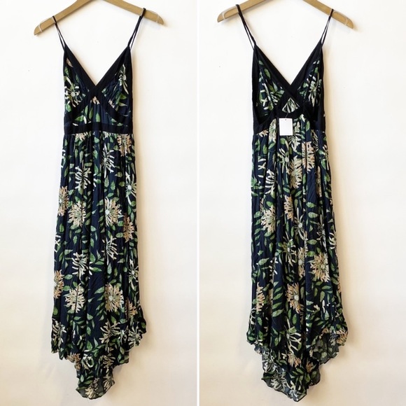 Urban Outfitters Floral Jumpsuit Wide Leg Palazzo Pants Black Green Size S - Picture 2 of 16